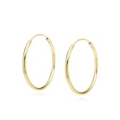 Cercei rotunzi argint Ø20 mm x 1,5 mm Creole placati cu aur galben DiAmanti KSZ1520EG-DIA